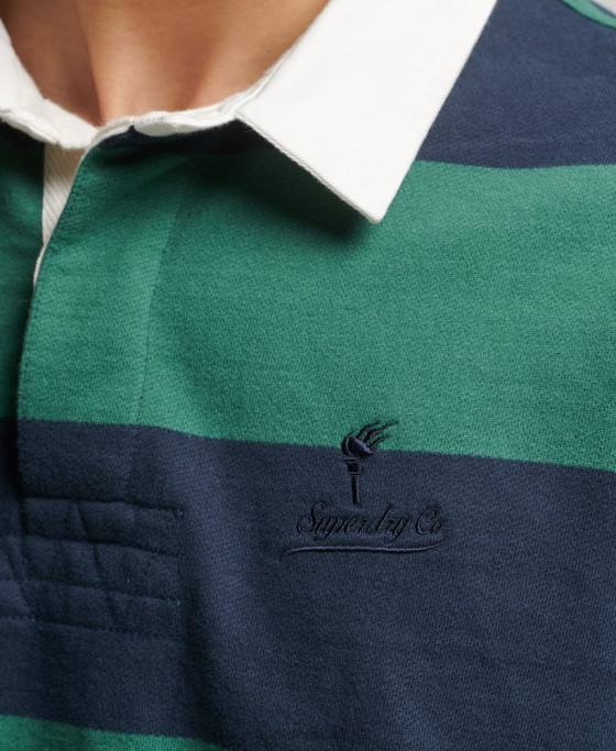 Superdry tricou de rugby cu mânecă lungă spălat îmbrăcăminte marina bărbați JX0Z239