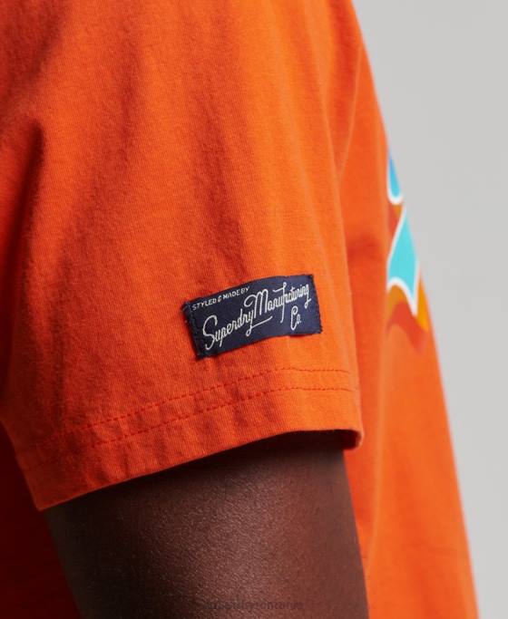 Superdry tricou de sezon cu logo vintage îmbrăcăminte portocale bărbați JX0Z4935