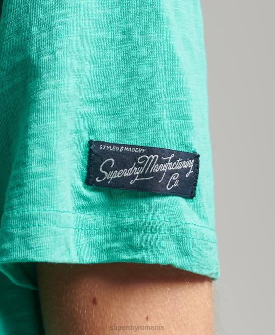 Superdry tricou de sezon cu logo vintage îmbrăcăminte verde femei JX0Z2781