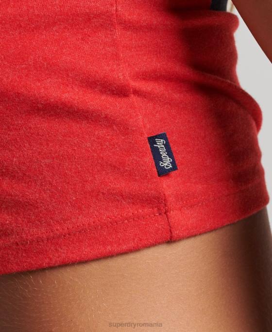 Superdry tricou decupat cu grafic pentru colegiu îmbrăcăminte roșu femei JX0Z6214
