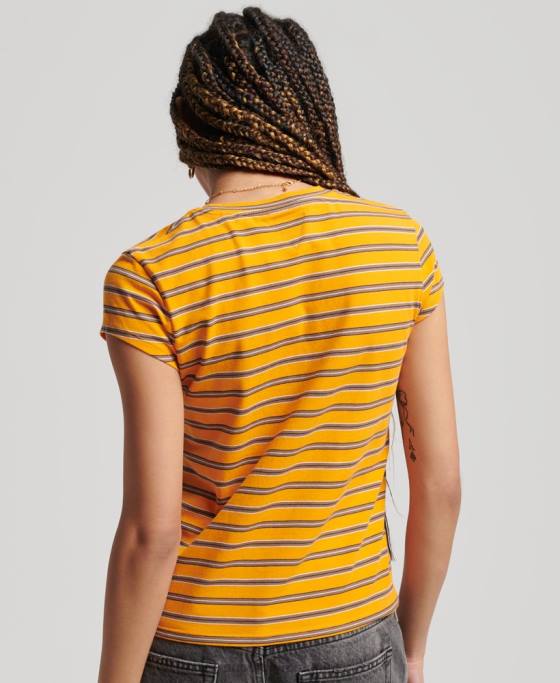 Superdry tricou decupat vintage îmbrăcăminte aur femei JX0Z6252