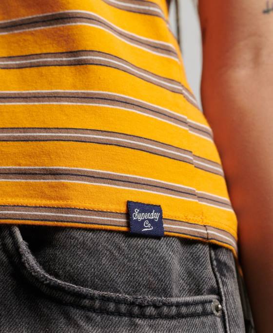 Superdry tricou decupat vintage îmbrăcăminte aur femei JX0Z6252