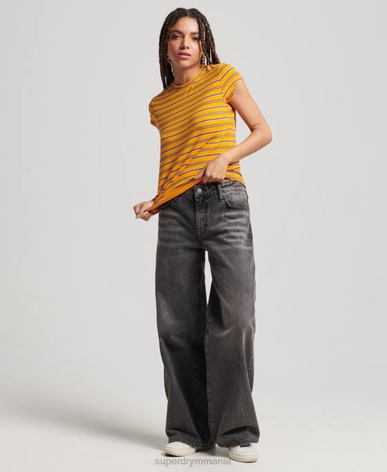 Superdry tricou decupat vintage îmbrăcăminte aur femei JX0Z6252