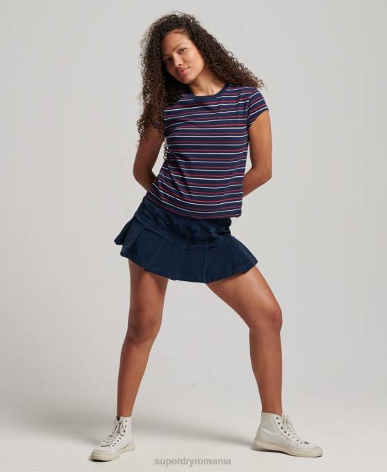 Superdry tricou decupat vintage îmbrăcăminte marina femei JX0Z6197