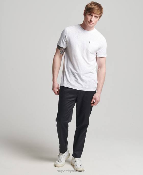 Superdry tricou din bumbac organic cu decolteu rotund îmbrăcăminte alb bărbați JX0Z4865