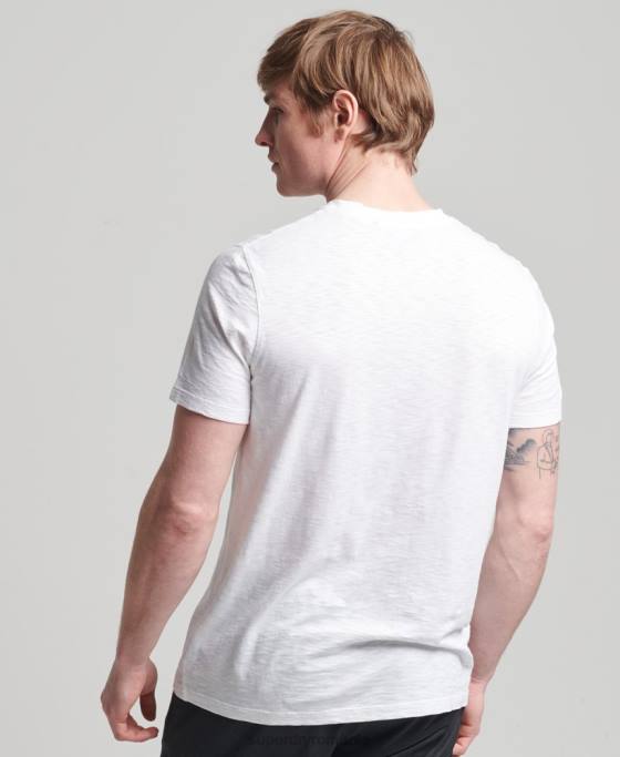 Superdry tricou din bumbac organic cu decolteu rotund îmbrăcăminte alb bărbați JX0Z4865