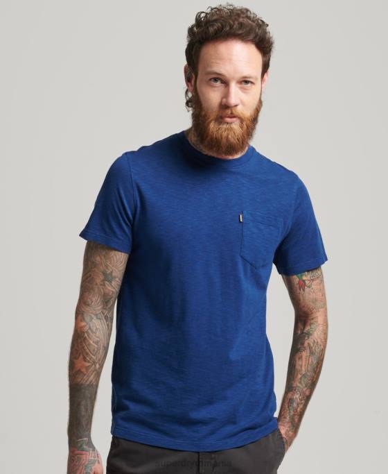 Superdry tricou din bumbac organic cu decolteu rotund îmbrăcăminte albastru bărbați JX0Z4884