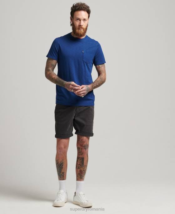 Superdry tricou din bumbac organic cu decolteu rotund îmbrăcăminte albastru bărbați JX0Z4884