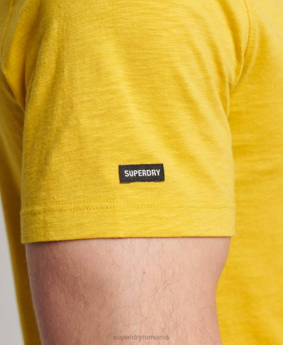 Superdry tricou din bumbac organic cu decolteu rotund îmbrăcăminte galben bărbați JX0Z4817