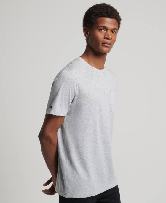 Superdry tricou din bumbac organic cu decolteu rotund îmbrăcăminte gri deschis bărbați JX0Z4833