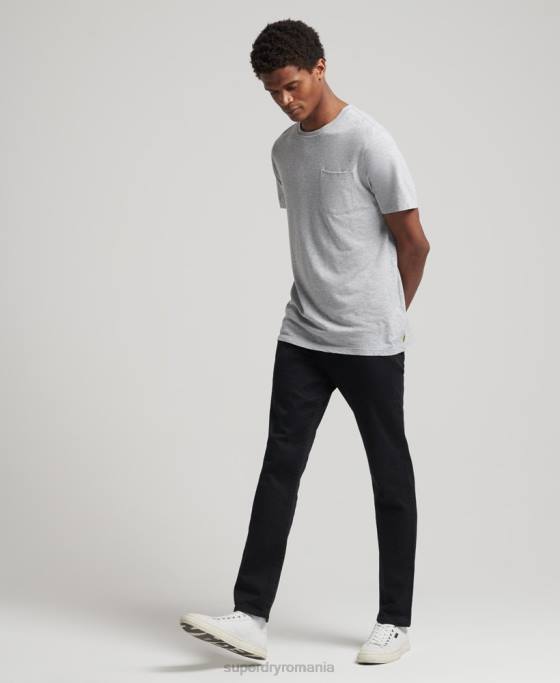 Superdry tricou din bumbac organic cu decolteu rotund îmbrăcăminte gri deschis bărbați JX0Z4833