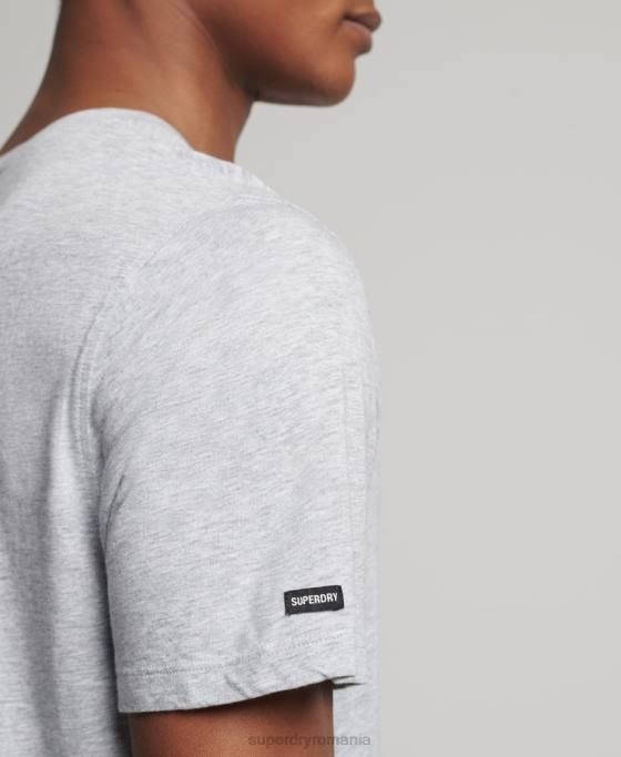 Superdry tricou din bumbac organic cu decolteu rotund îmbrăcăminte gri deschis bărbați JX0Z4833