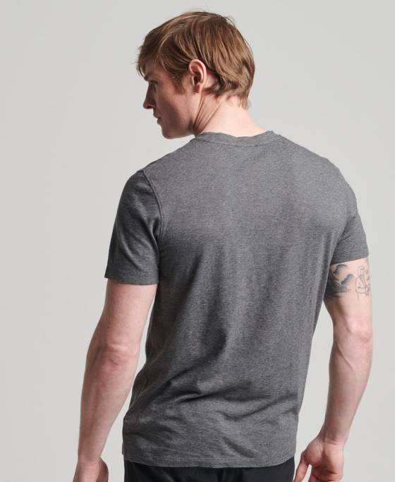Superdry tricou din bumbac organic cu decolteu rotund îmbrăcăminte gri inchis bărbați JX0Z4910