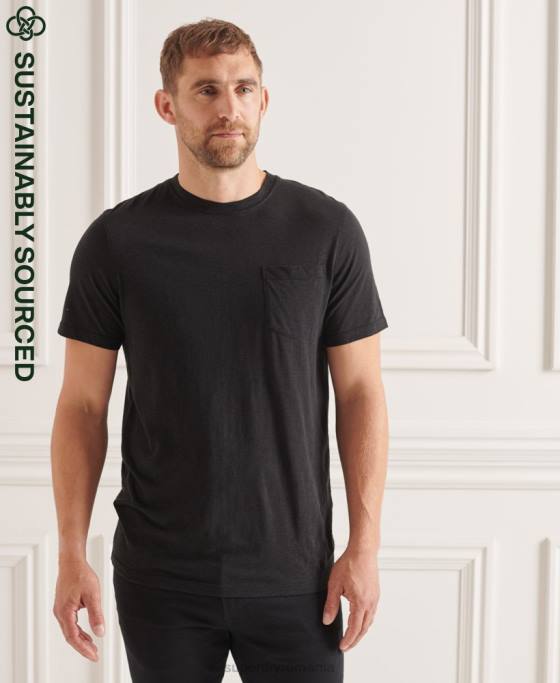 Superdry tricou din bumbac organic cu decolteu rotund îmbrăcăminte negru bărbați JX0Z4845