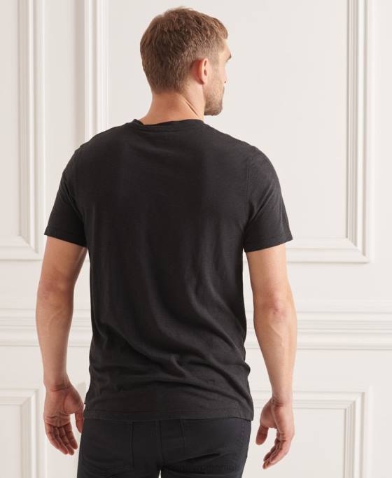 Superdry tricou din bumbac organic cu decolteu rotund îmbrăcăminte negru bărbați JX0Z4845