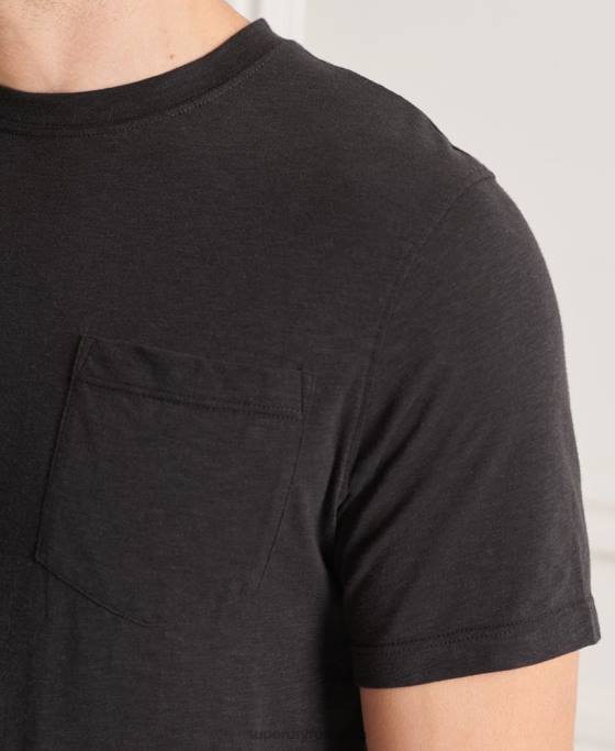 Superdry tricou din bumbac organic cu decolteu rotund îmbrăcăminte negru bărbați JX0Z4845