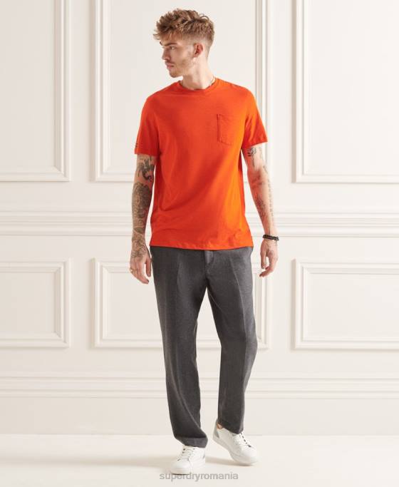 Superdry tricou din bumbac organic cu decolteu rotund îmbrăcăminte portocale bărbați JX0Z4859