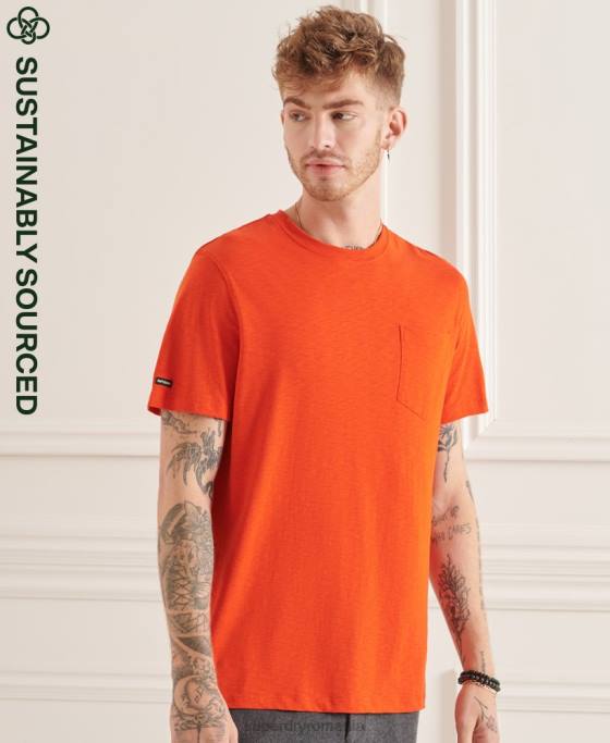 Superdry tricou din bumbac organic cu decolteu rotund îmbrăcăminte portocale bărbați JX0Z4859