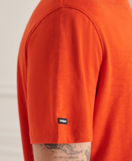 Superdry tricou din bumbac organic cu decolteu rotund îmbrăcăminte portocale bărbați JX0Z4859
