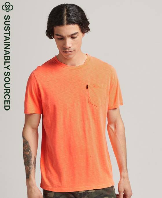 Superdry tricou din bumbac organic cu decolteu rotund îmbrăcăminte portocale bărbați JX0Z4918