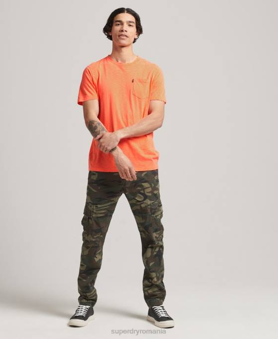 Superdry tricou din bumbac organic cu decolteu rotund îmbrăcăminte portocale bărbați JX0Z4918