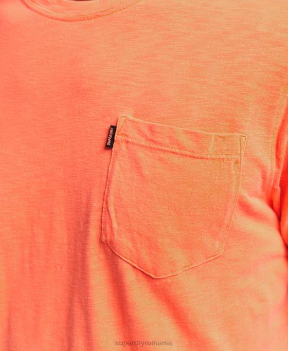 Superdry tricou din bumbac organic cu decolteu rotund îmbrăcăminte portocale bărbați JX0Z4918