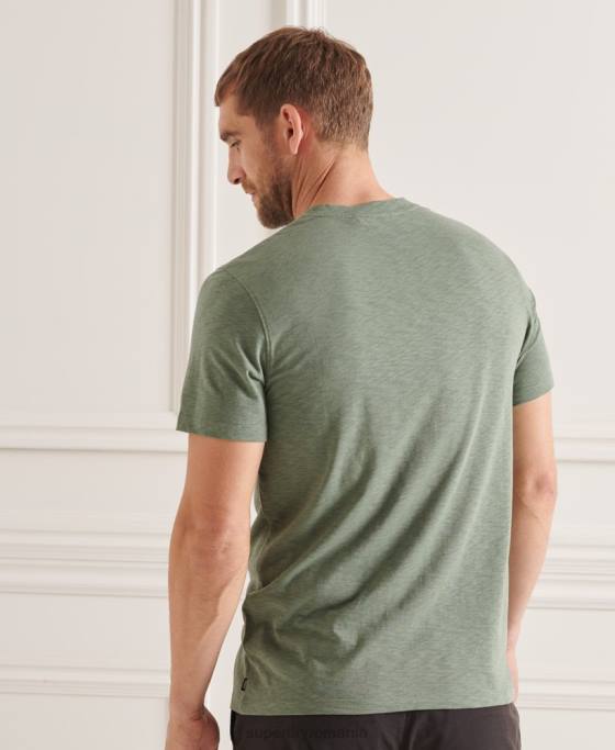 Superdry tricou din bumbac organic cu decolteu rotund îmbrăcăminte verde bărbați JX0Z4879