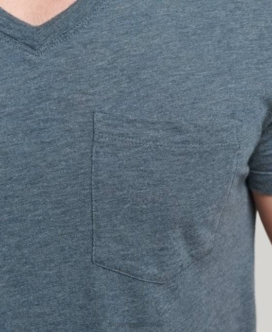 Superdry tricou din bumbac organic cu decolteu în V cu buzunar slub îmbrăcăminte albastru bărbați JX0Z4819