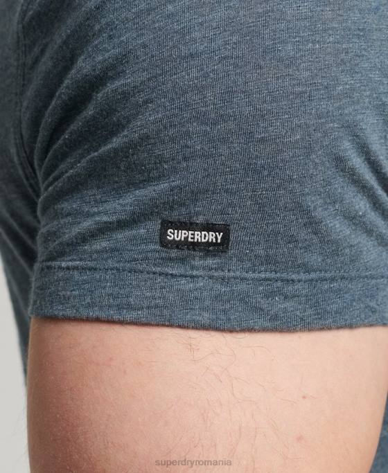 Superdry tricou din bumbac organic cu decolteu în V cu buzunar slub îmbrăcăminte albastru bărbați JX0Z4819
