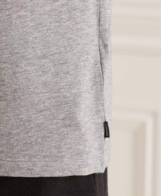 Superdry tricou din bumbac organic cu decolteu în V cu buzunar slub îmbrăcăminte gri deschis bărbați JX0Z4849