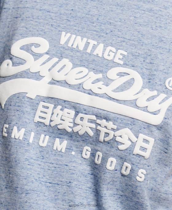 Superdry tricou din bumbac organic cu logo vintage îmbrăcăminte albastru femei JX0Z2619