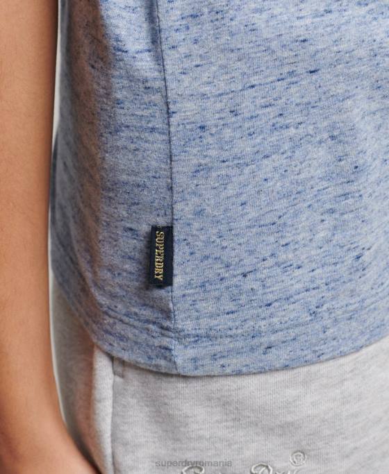 Superdry tricou din bumbac organic cu logo vintage îmbrăcăminte albastru femei JX0Z2619