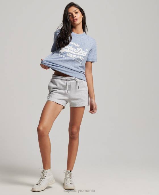 Superdry tricou din bumbac organic cu logo vintage îmbrăcăminte albastru femei JX0Z2619