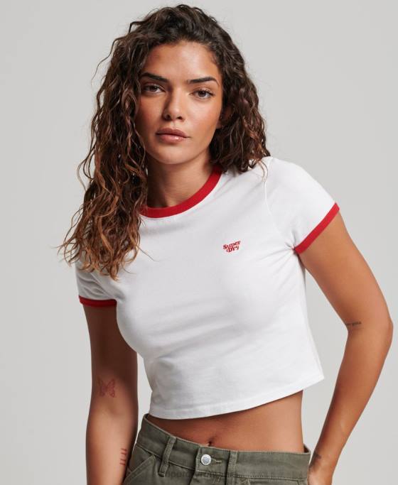 Superdry tricou din bumbac organic îmbrăcăminte alb femei JX0Z2691