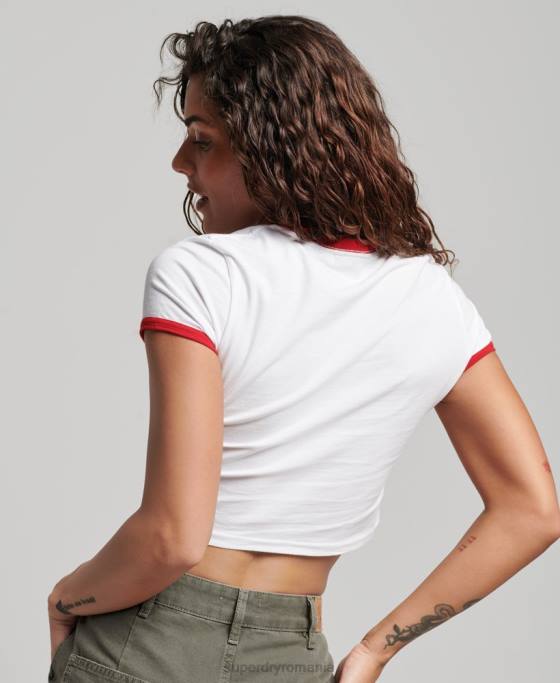 Superdry tricou din bumbac organic îmbrăcăminte alb femei JX0Z2691