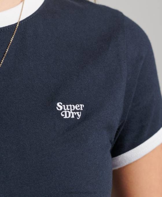 Superdry tricou din bumbac organic îmbrăcăminte marina femei JX0Z2675