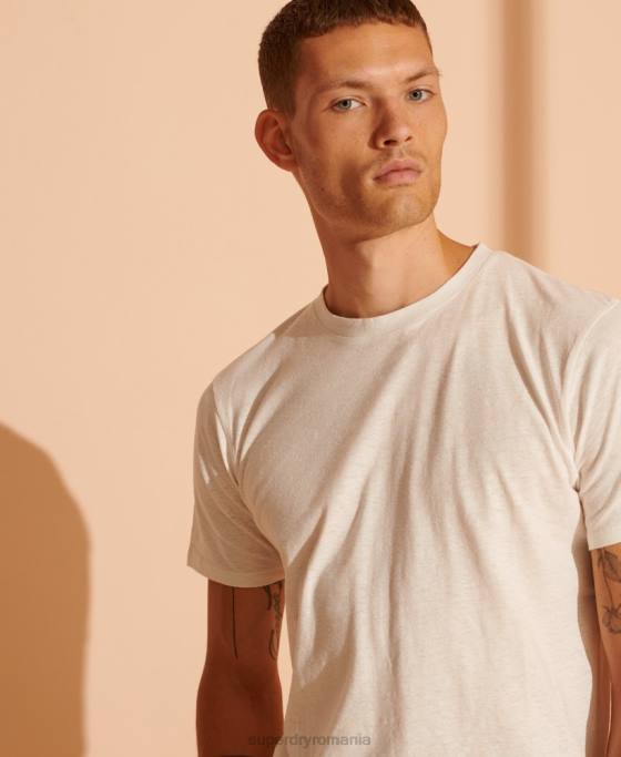 Superdry tricou din cânepă ediție limitată îmbrăcăminte alb bărbați JX0Z4986