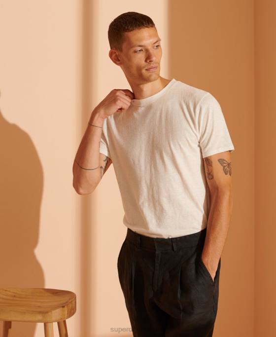 Superdry tricou din cânepă ediție limitată îmbrăcăminte alb bărbați JX0Z4986