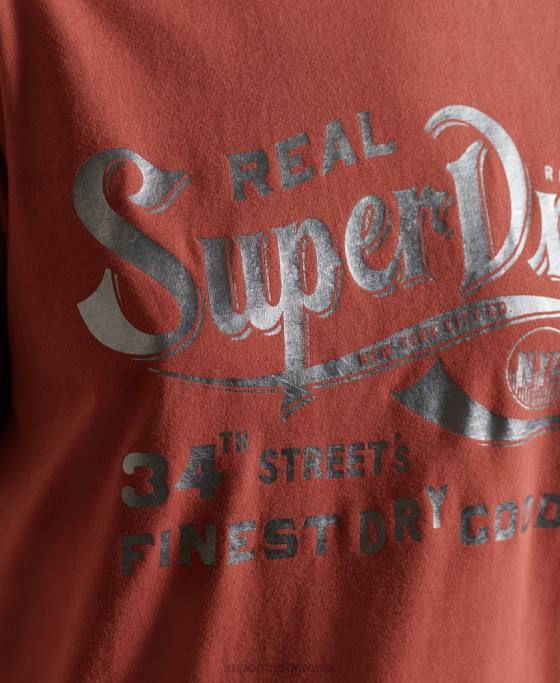 Superdry tricou din folie de îmbrăcăminte de lucru în stil script îmbrăcăminte roșu femei JX0Z2771