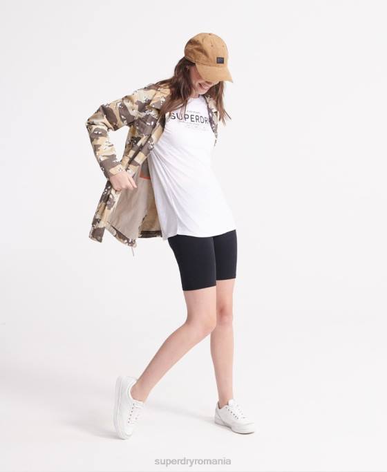 Superdry tricou din in desert îmbrăcăminte alb femei JX0Z2839
