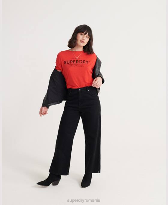 Superdry tricou din in desert îmbrăcăminte roșu femei JX0Z6765