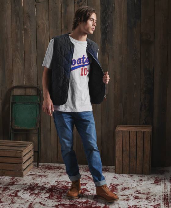 Superdry tricou dry varsity ediție limitată îmbrăcăminte gri bărbați JX0Z4979