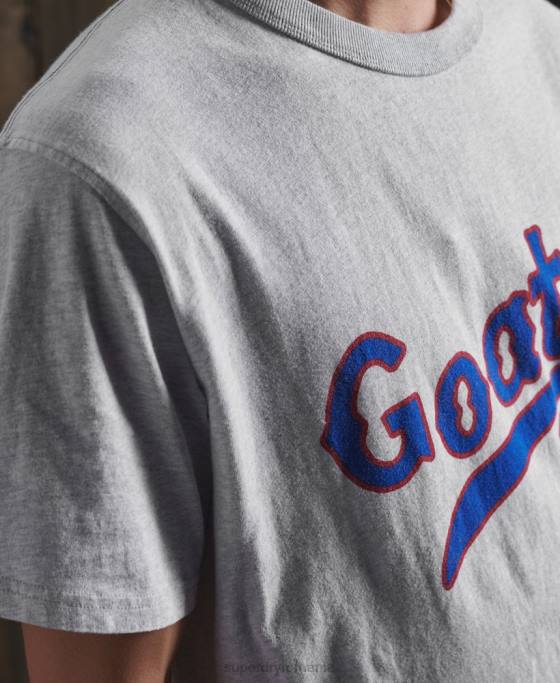 Superdry tricou dry varsity ediție limitată îmbrăcăminte gri bărbați JX0Z4979