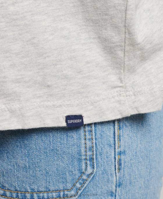 Superdry tricou esential din bumbac organic îmbrăcăminte gri deschis femei JX0Z6302