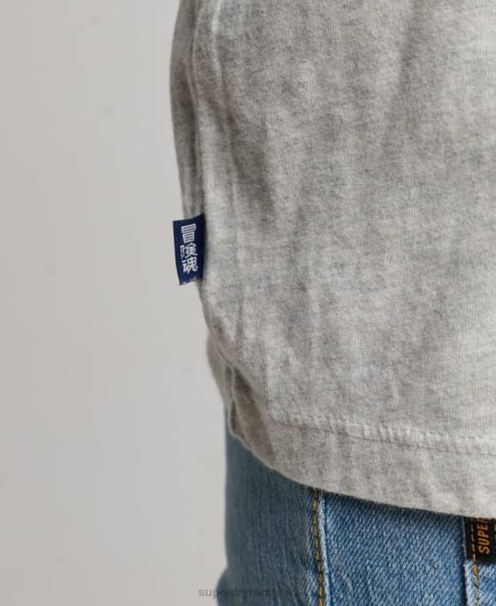 Superdry tricou esential din bumbac organic îmbrăcăminte gri deschis femei JX0Z6302