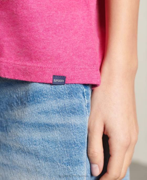 Superdry tricou esential din bumbac organic îmbrăcăminte roz femei JX0Z6249