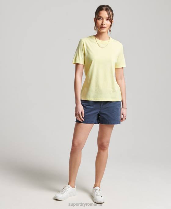 Superdry tricou esențial studios din bumbac organic îmbrăcăminte galben femei JX0Z6250