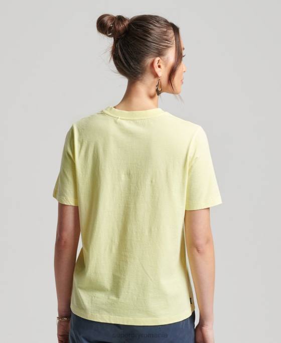 Superdry tricou esențial studios din bumbac organic îmbrăcăminte galben femei JX0Z6250