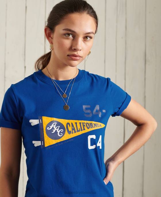 Superdry tricou grafic al asociației sportive din California îmbrăcăminte albastru femei JX0Z2825