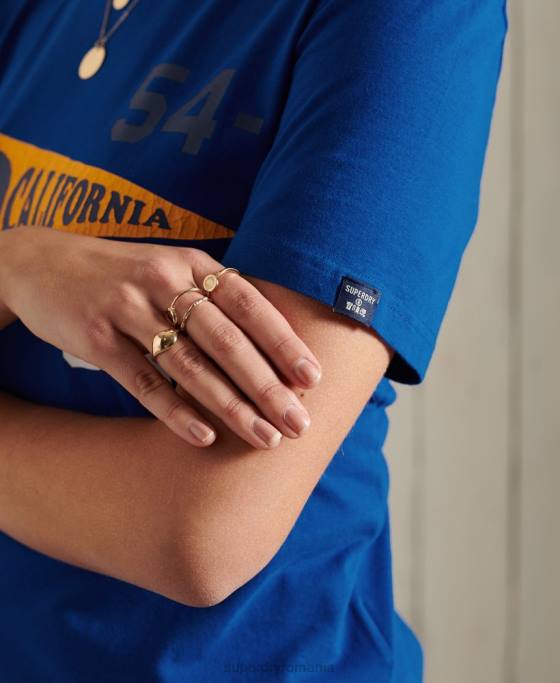 Superdry tricou grafic al asociației sportive din California îmbrăcăminte albastru femei JX0Z2825